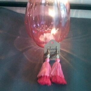 Pink Ombre Tassel Earrings